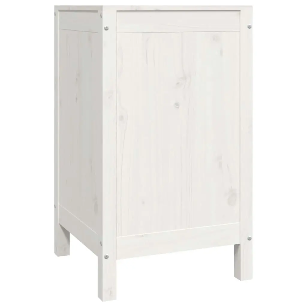 Laundry Box White 44x44x76 cm Solid Wood Pine 823575