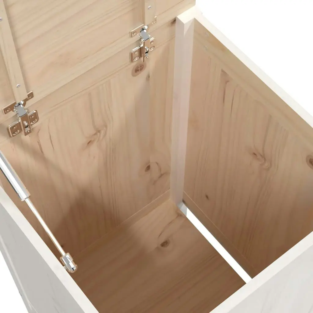 Laundry Box White 44x44x76 cm Solid Wood Pine 823575