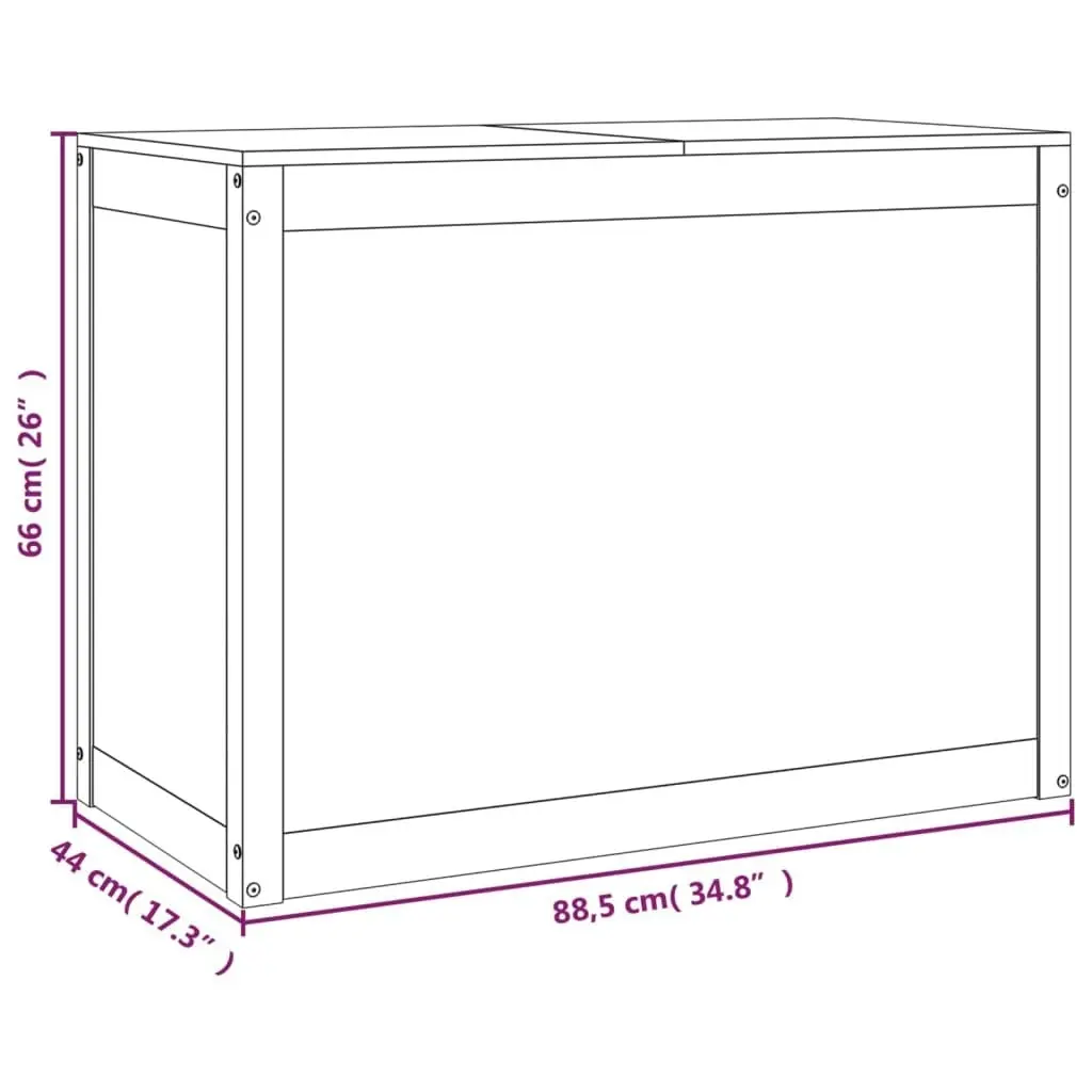 Laundry Box White 88.5x44x66 cm Solid Wood Pine 823570