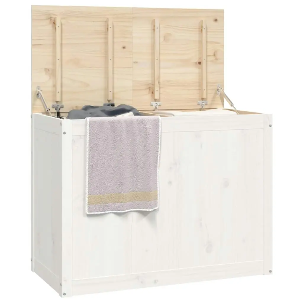 Laundry Box White 88.5x44x66 cm Solid Wood Pine 823570