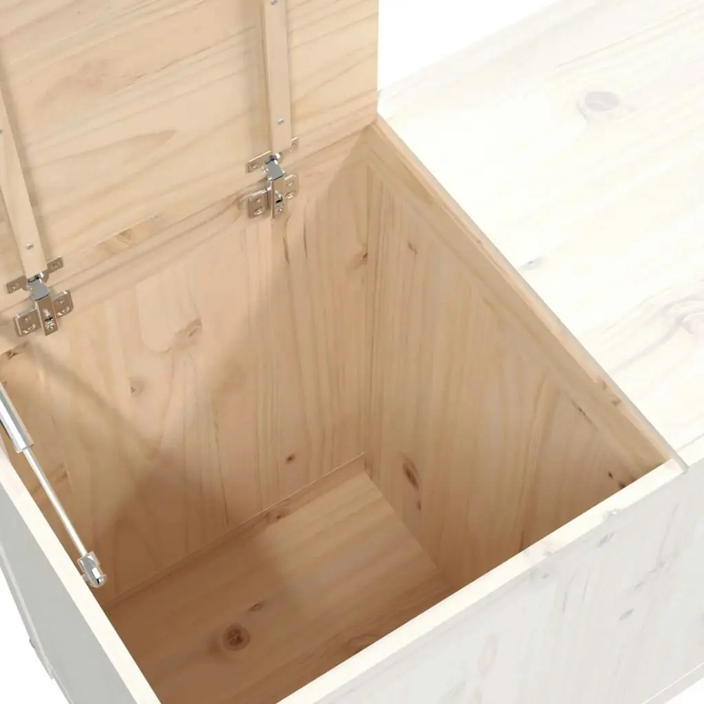 Laundry Box White 88.5x44x66 cm Solid Wood Pine 823570