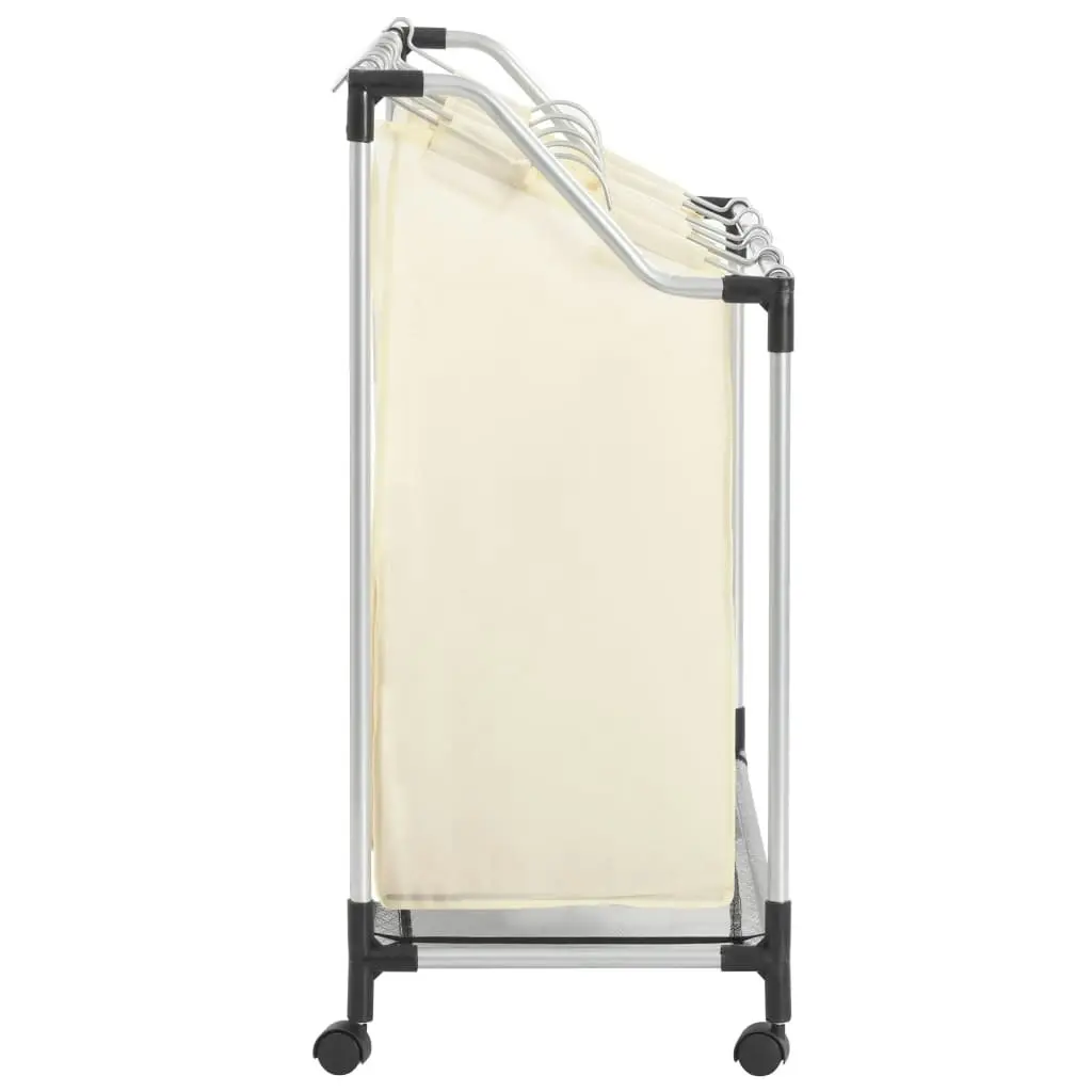 Laundry Sorter with 4 Bags Cream Steel 282428