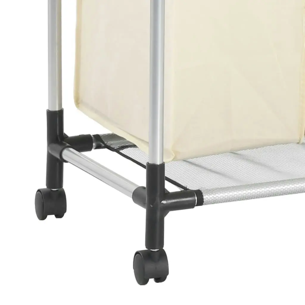 Laundry Sorter with 4 Bags Cream Steel 282428