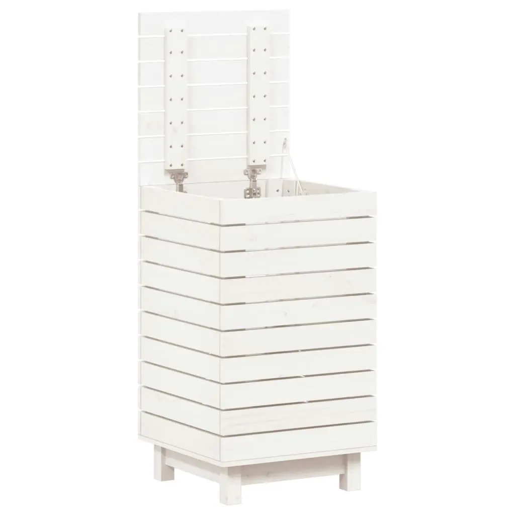 Laundry Basket White 44x44x76 cm Solid Wood Pine 832322