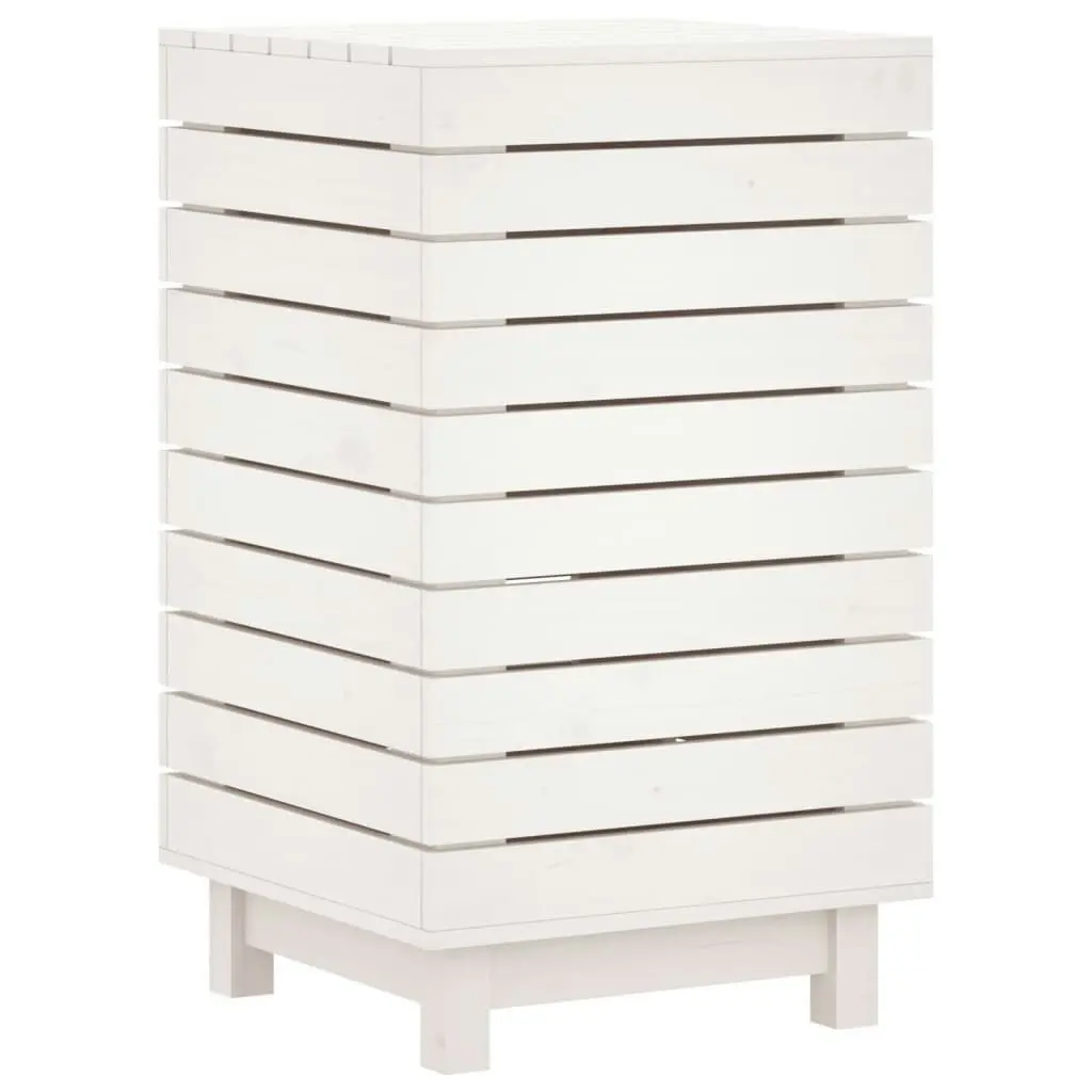 Laundry Basket White 44x44x76 cm Solid Wood Pine 832322