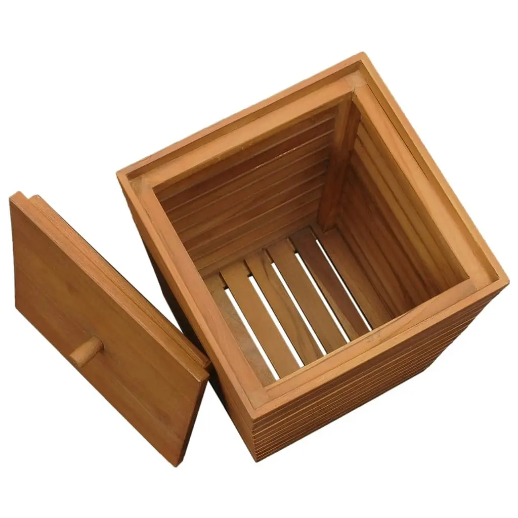 Laundry Basket 30x30x45 cm Solid Teak Wood 289074