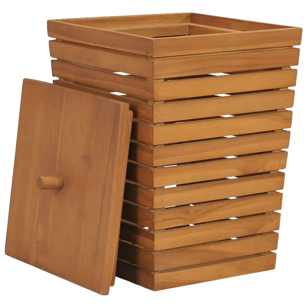 Laundry Basket 30x30x45 cm Solid Teak Wood 289074