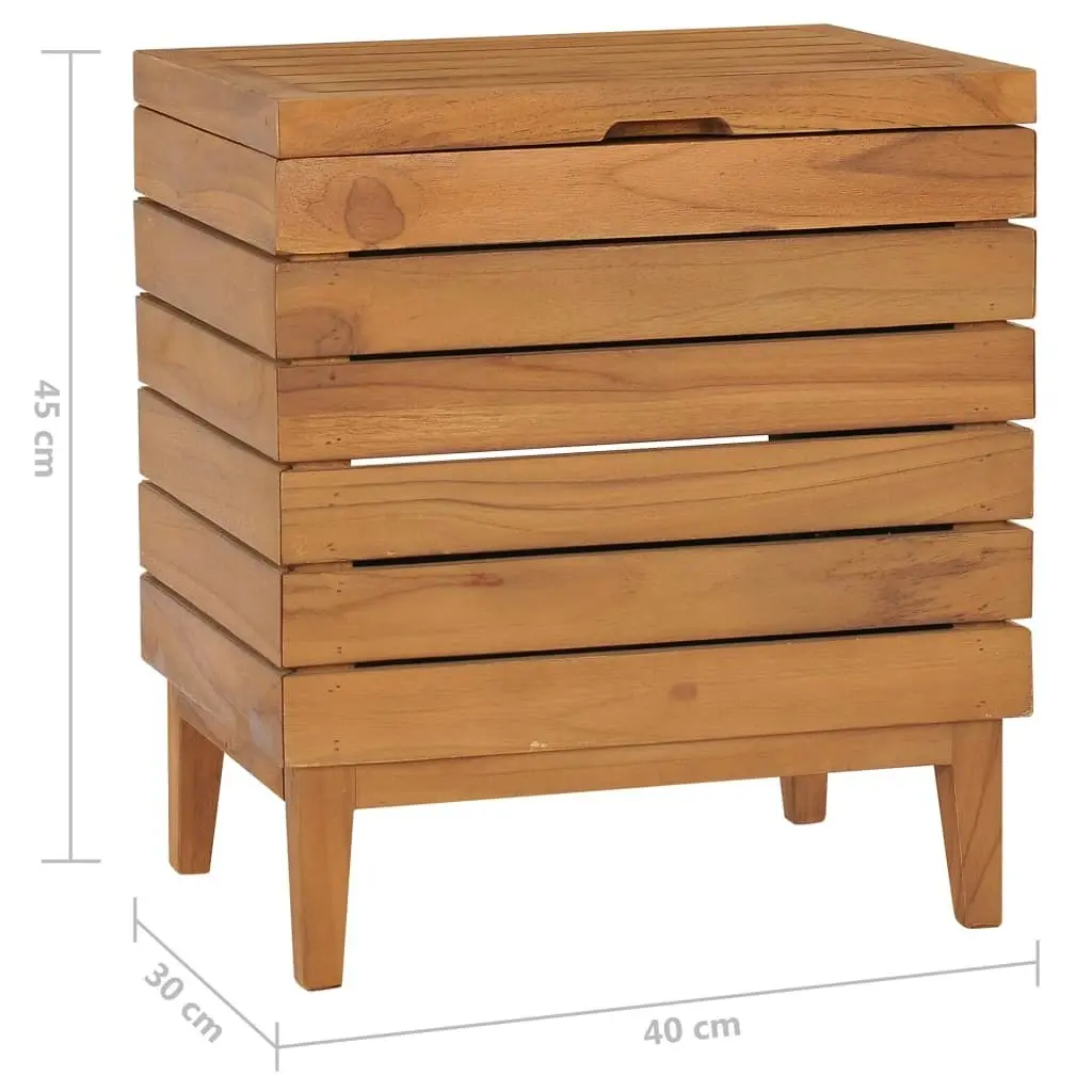 Laundry Basket 40x30x45 cm Solid Teak Wood 289075