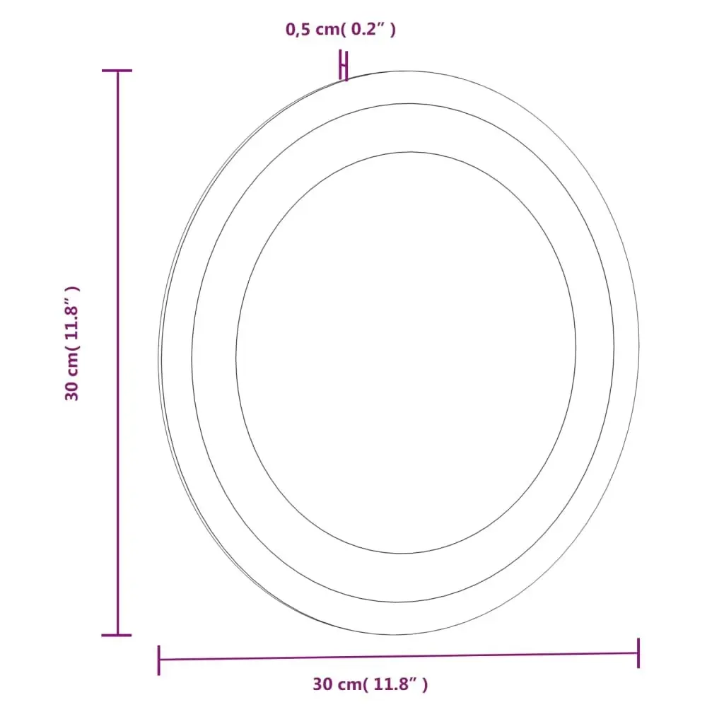 LED Bathroom Mirror 30 cm Round 353276