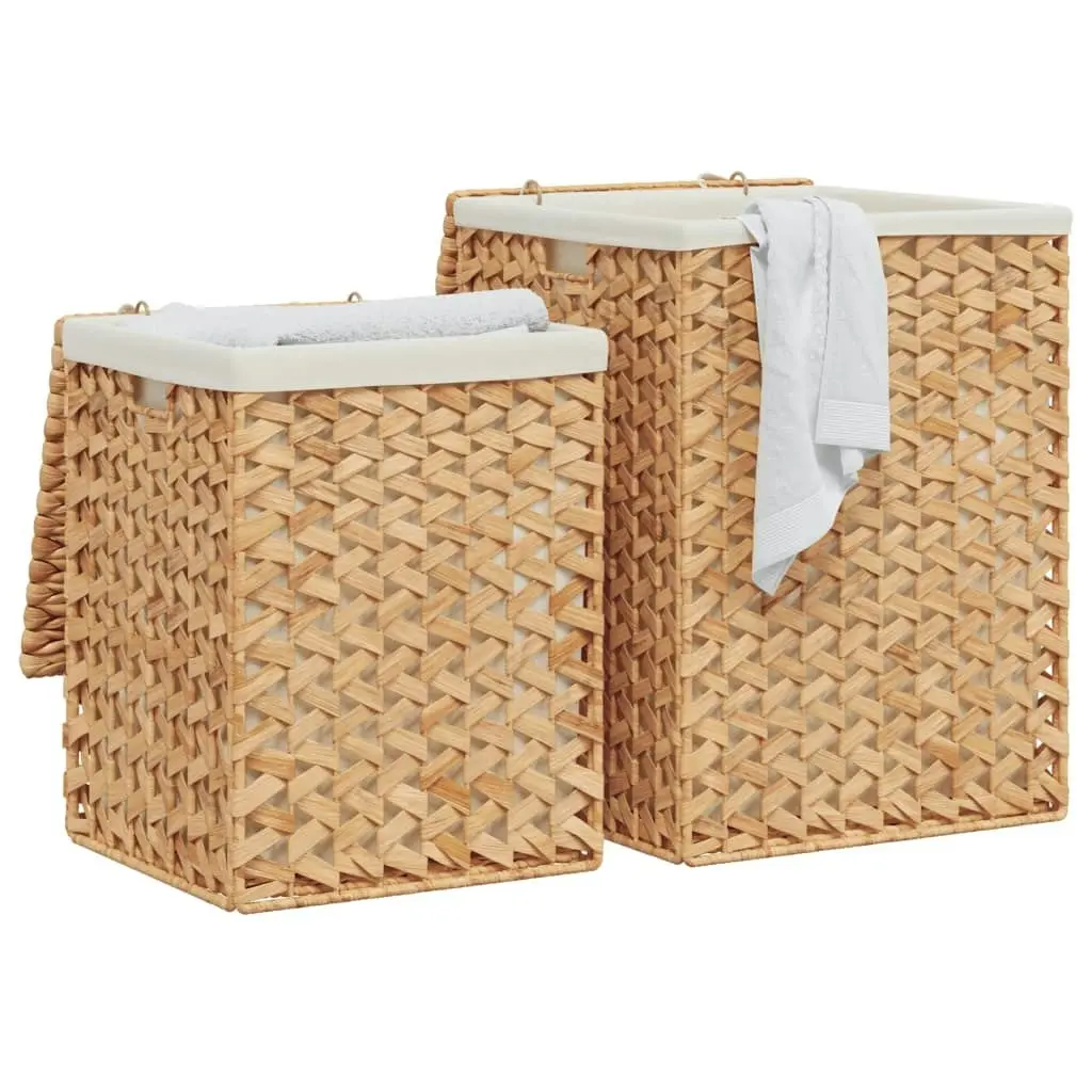 Laundry Baskets 2 pcs Water Hyacinth 355183