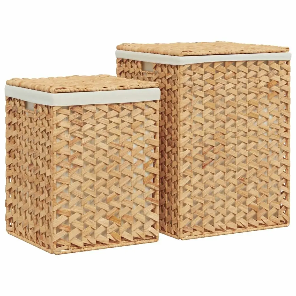 Laundry Baskets 2 pcs Water Hyacinth 355183