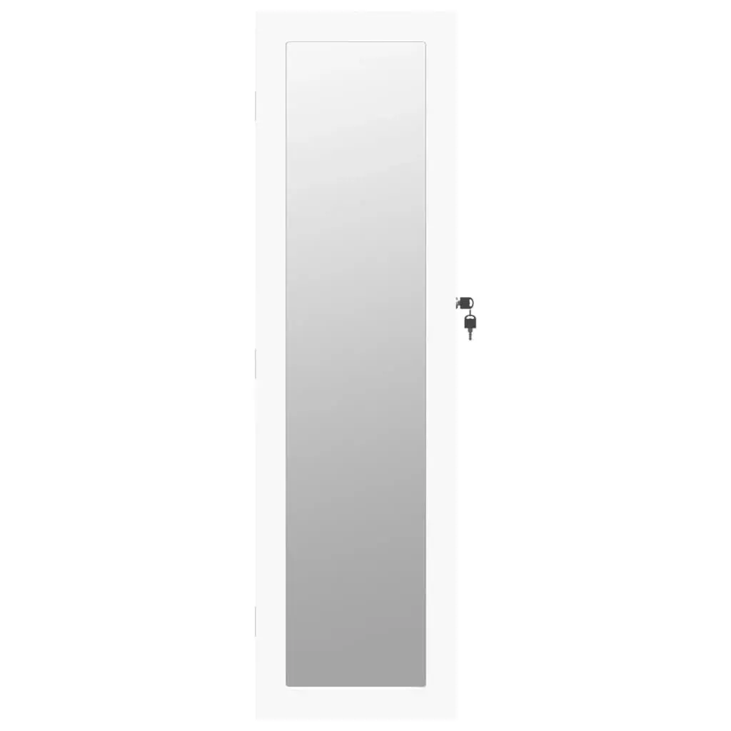 Mirror Jewellery Cabinet Wall Mounted White 30x8.5x106 cm 353214