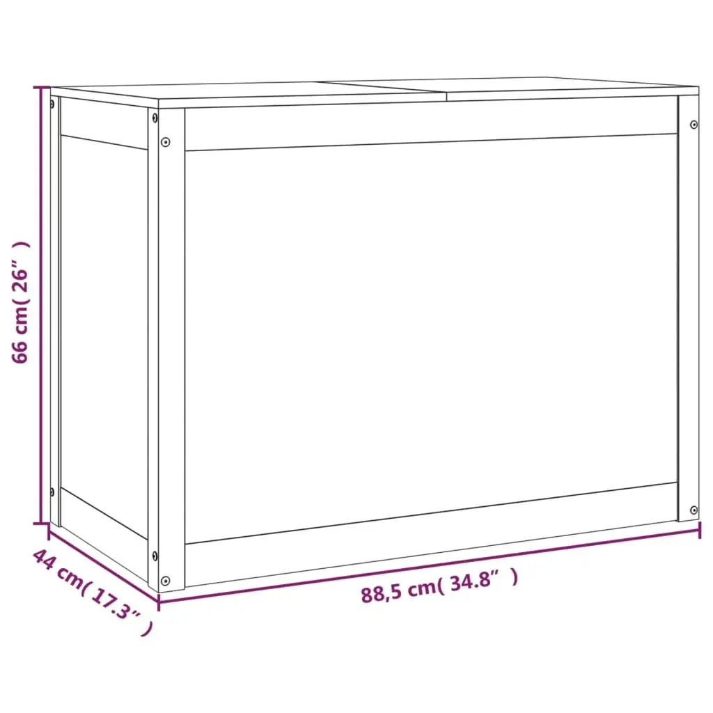 Laundry Box 88.5x44x66 cm Solid Wood Pine 823569