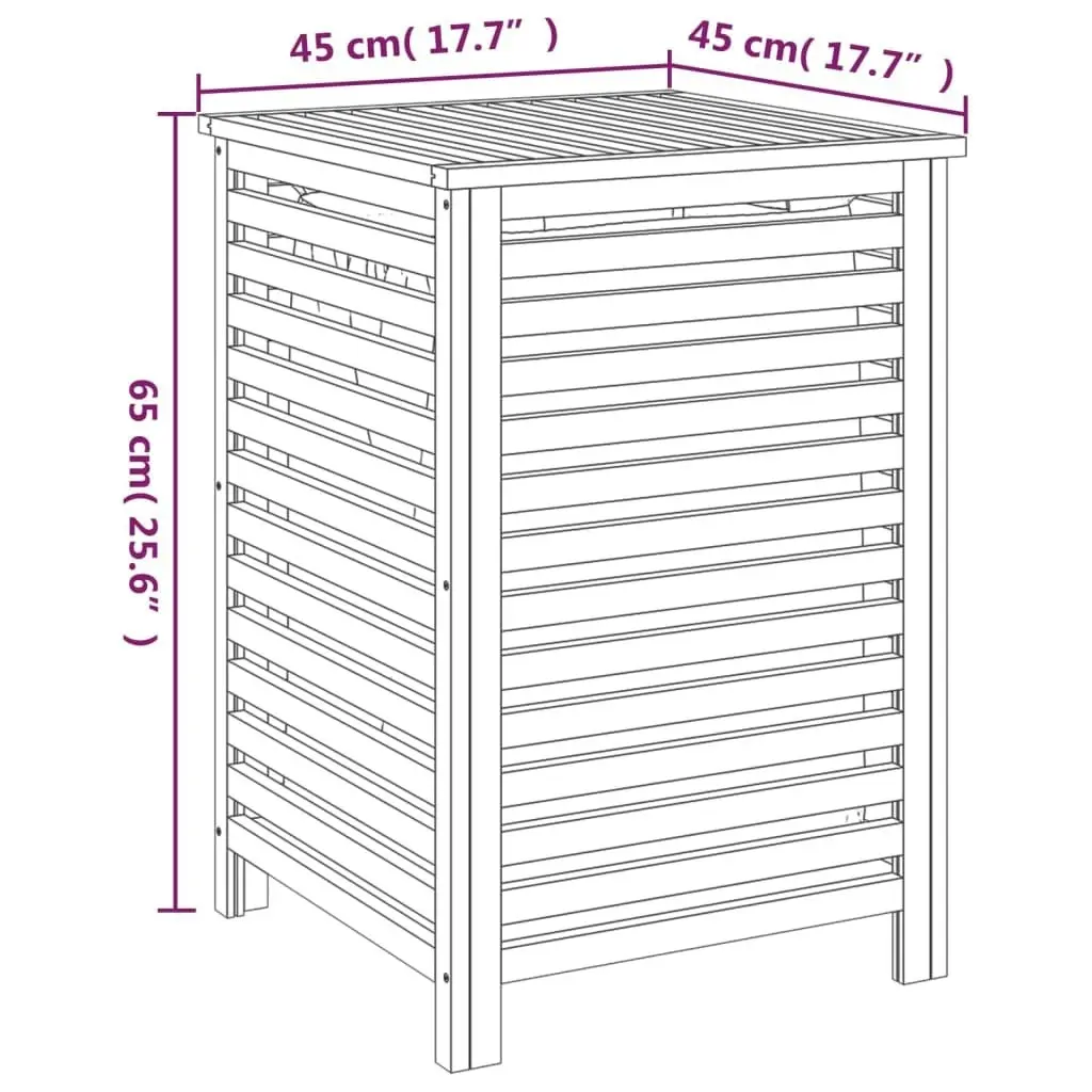 Laundry Basket 45x45x65 cm Solid Wood Walnut 350353