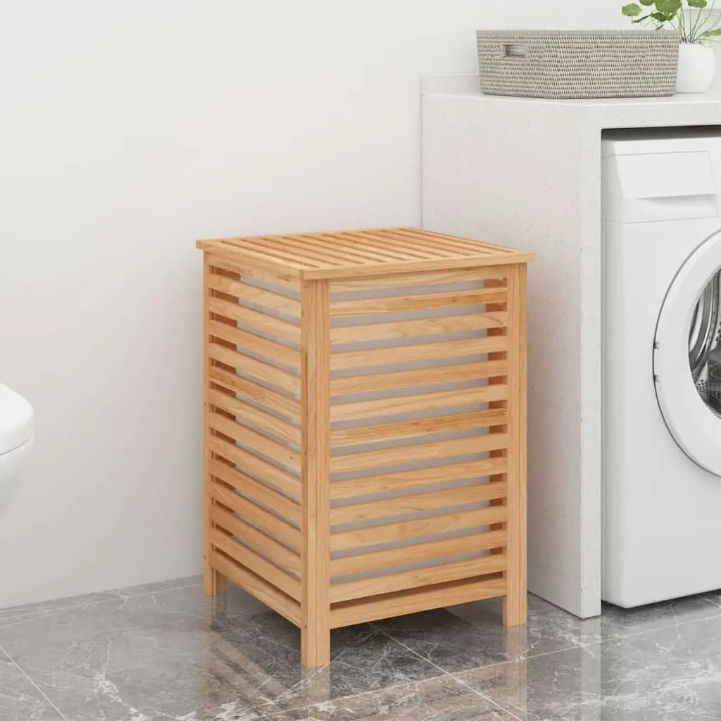 Laundry Basket 45x45x65 cm Solid Wood Walnut 350353