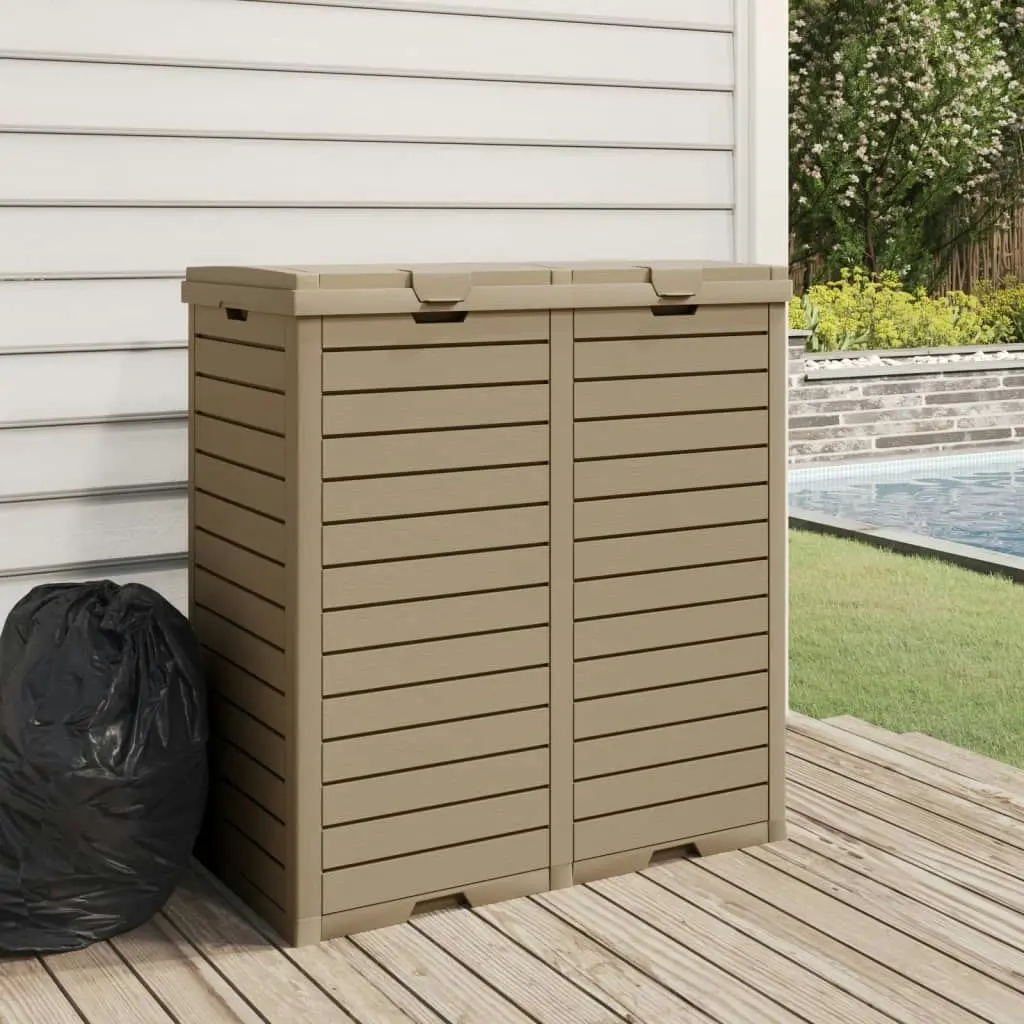 Outdoor Garbage Bin Light Brown 78x41x86 cm Polypropylene 364174