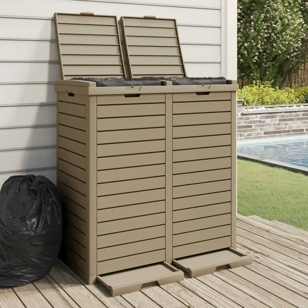 Outdoor Garbage Bin Light Brown 78x41x86 cm Polypropylene 364174