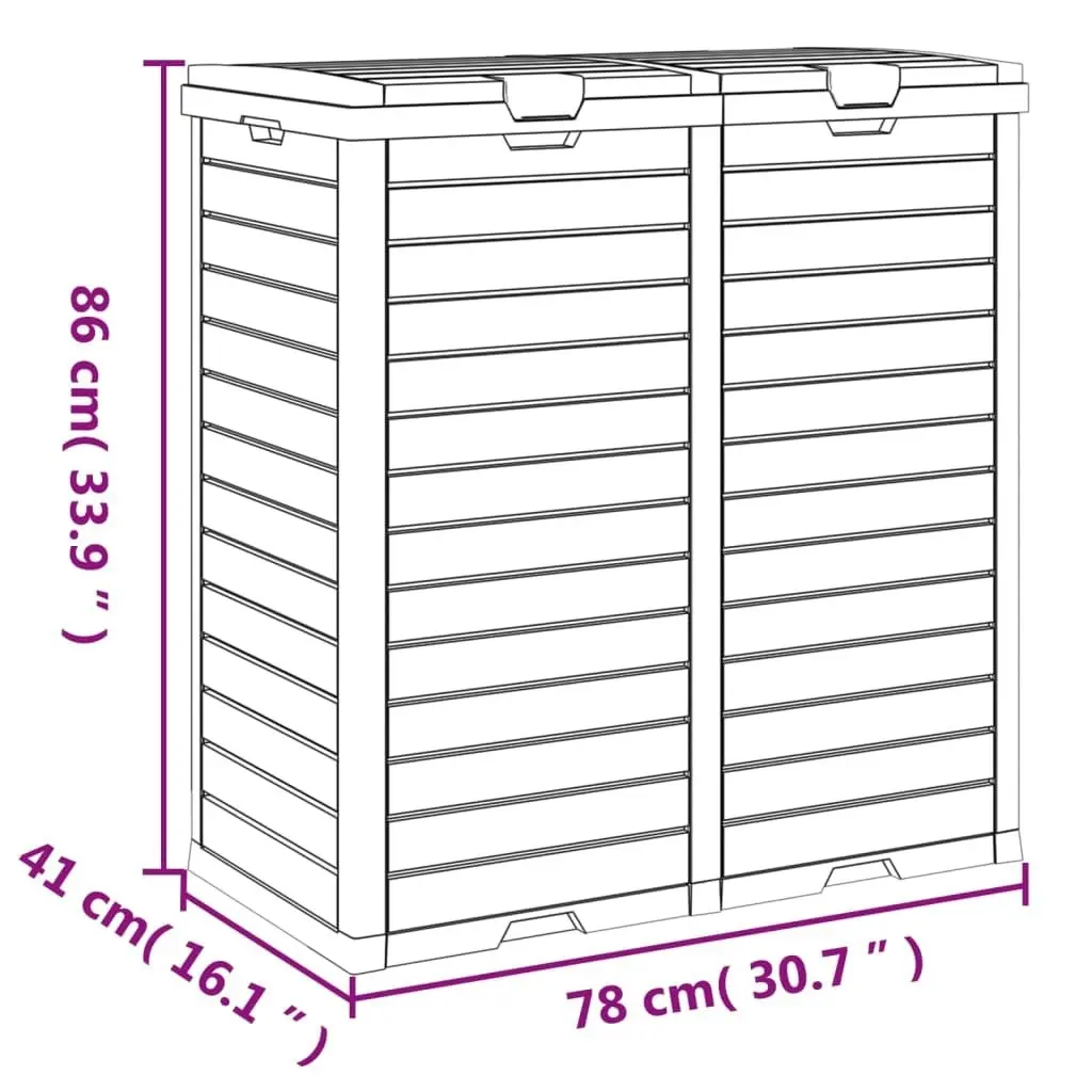 Outdoor Garbage Bin Light Brown 78x41x86 cm Polypropylene 364174