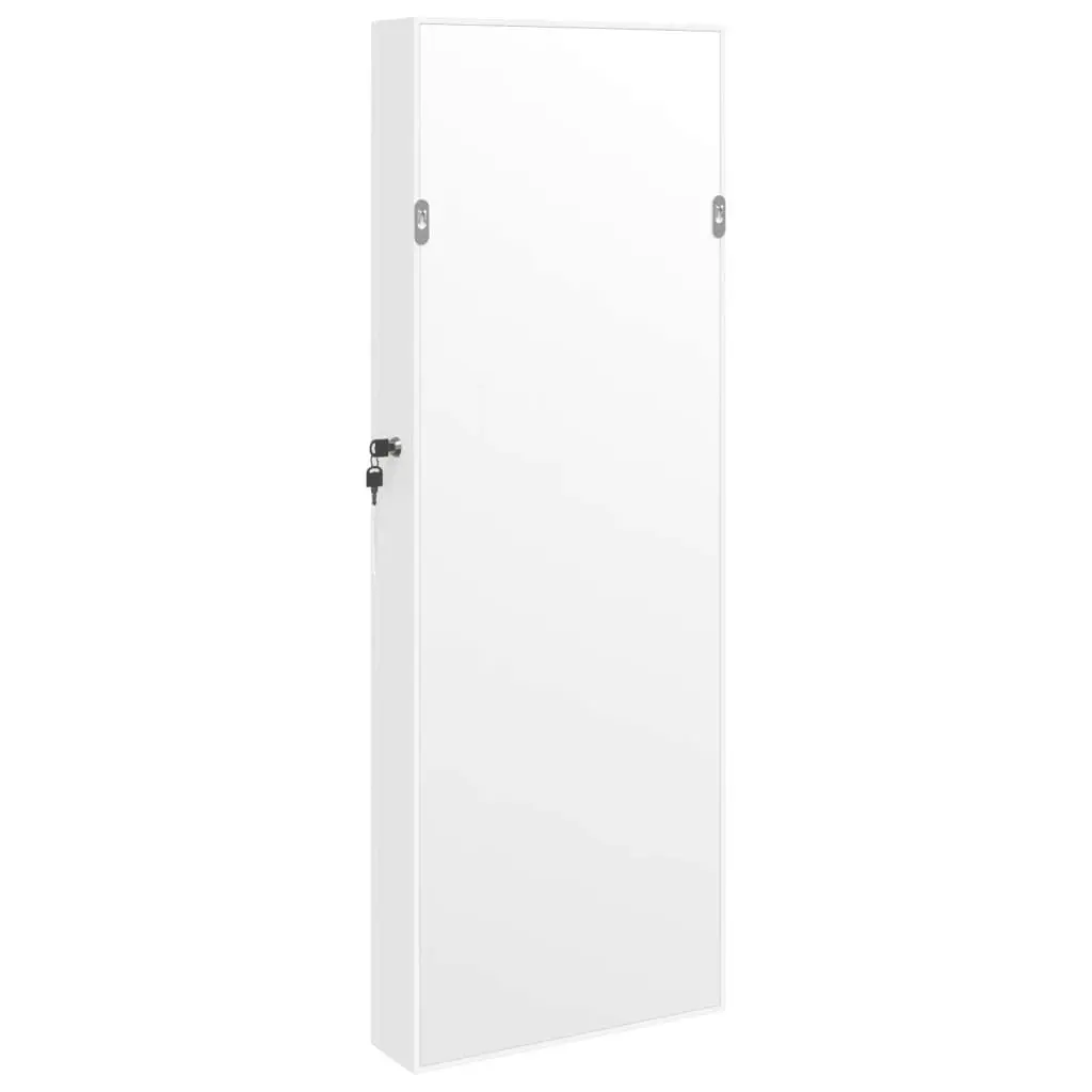 Mirror Jewellery Cabinet with LED Lights Wall Mounted White 353235