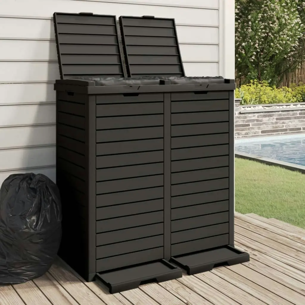 Outdoor Garbage Bin Black 78x41x86 cm Polypropylene 364173