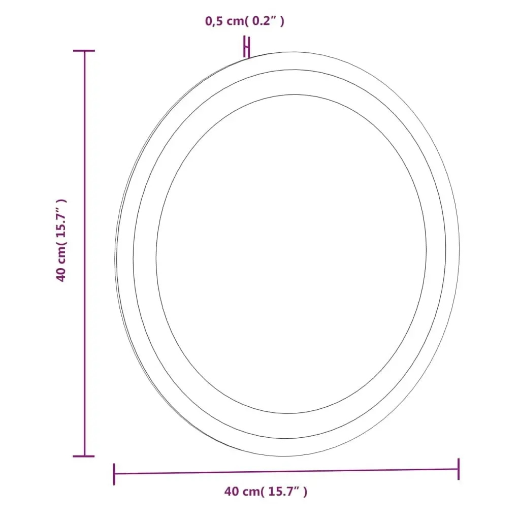 LED Bathroom Mirror 40 cm Round 353277