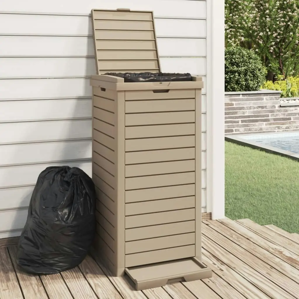 Outdoor Garbage Bin Light Brown 41x41x86 cm Polypropylene 364172