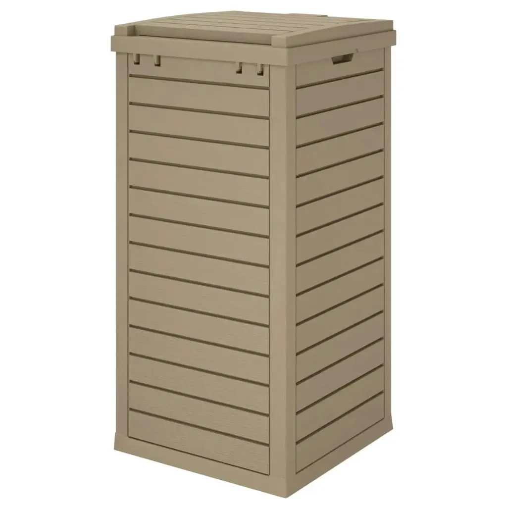 Outdoor Garbage Bin Light Brown 41x41x86 cm Polypropylene 364172