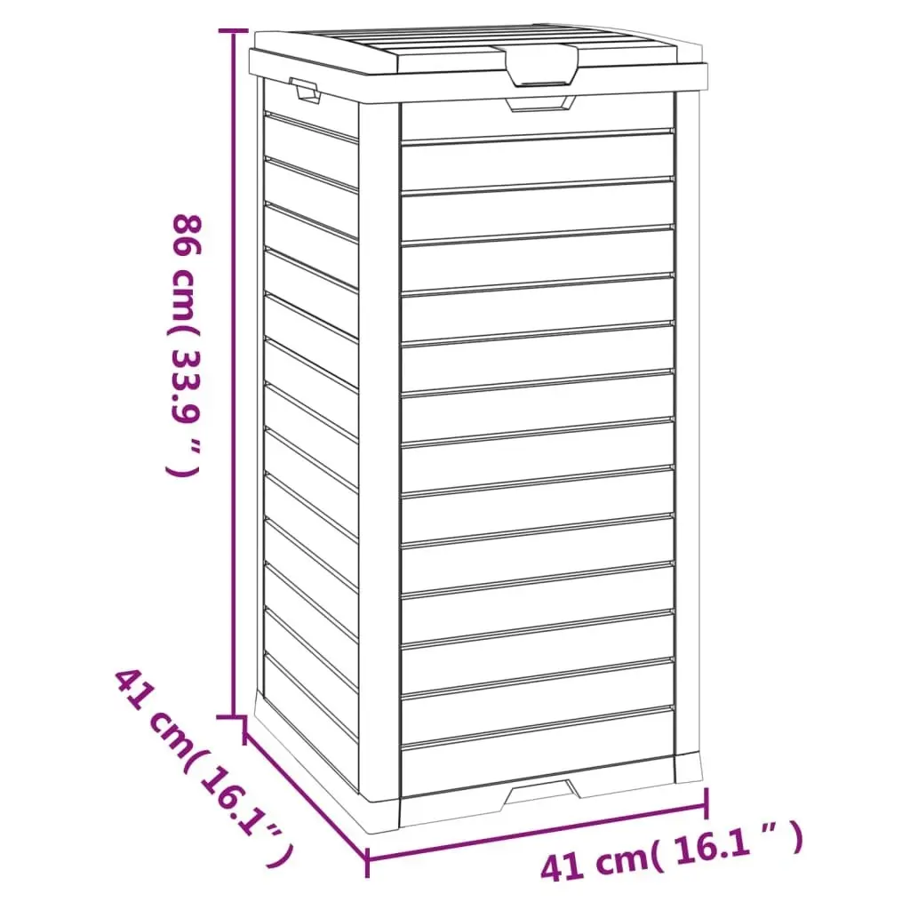 Outdoor Garbage Bin Light Brown 41x41x86 cm Polypropylene 364172