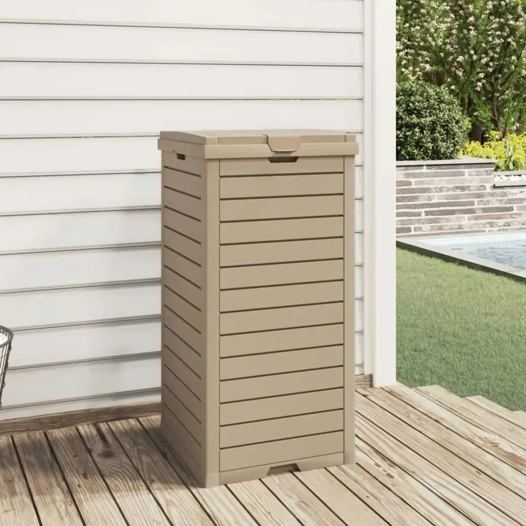 Outdoor Garbage Bin Light Brown 41x41x86 cm Polypropylene 364172