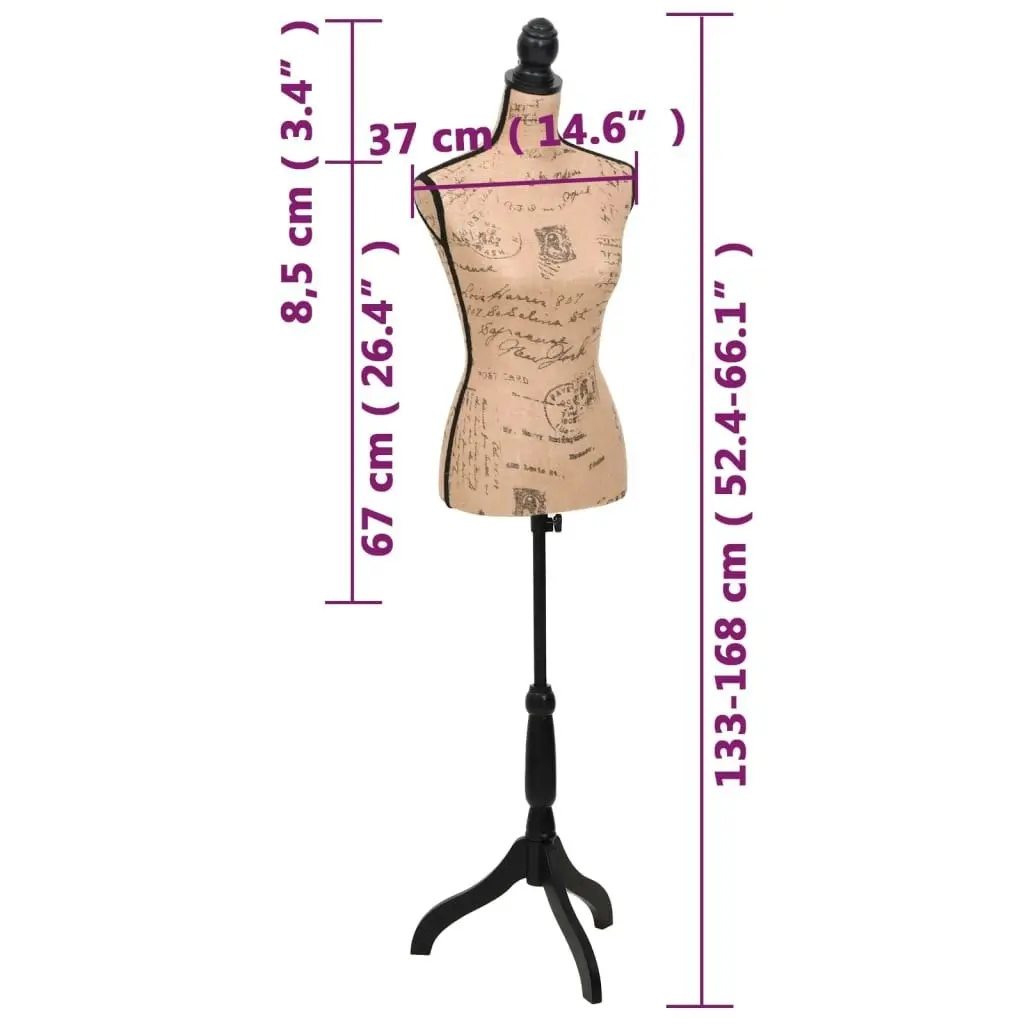 Ladies Bust Display Bust Brown Black Jute Female Dressmakers Dummy Mannequin Display 30029