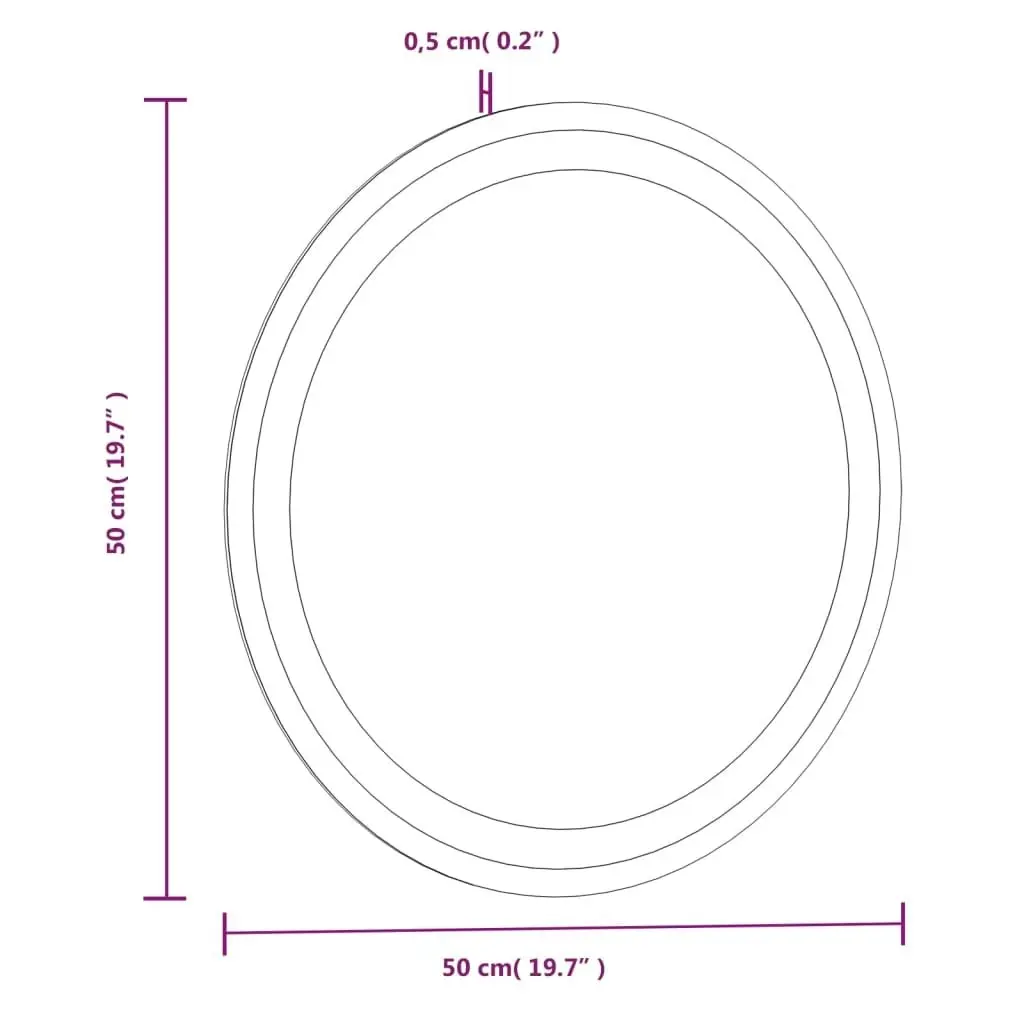 LED Bathroom Mirror 50 cm Round 353278