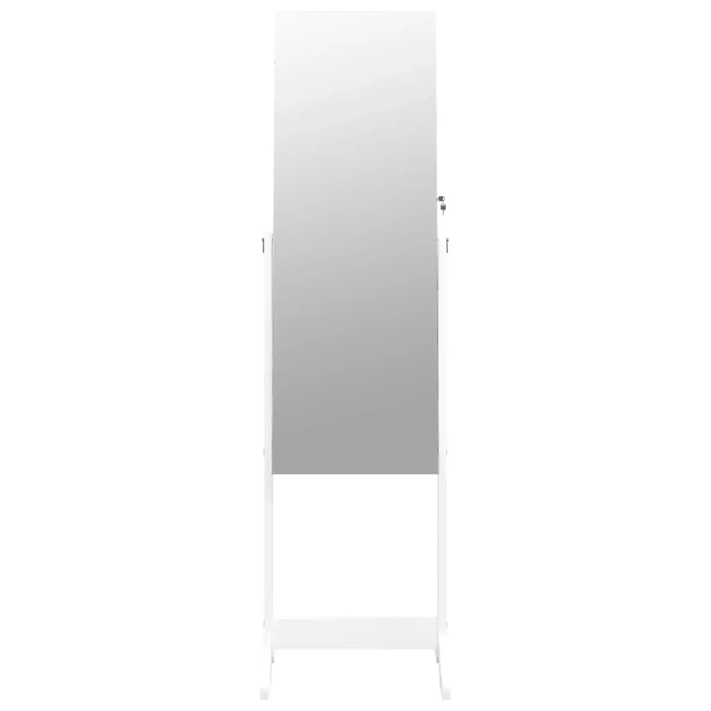 Mirror Jewellery Cabinet Free Standing White 42x38x152 cm 353256