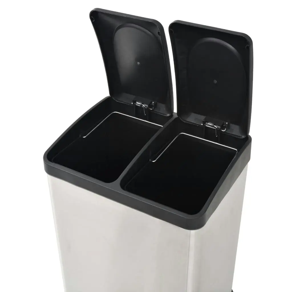 Recycling Pedal Bin Garbage Trash Bin Stainless Steel 36 L 50600