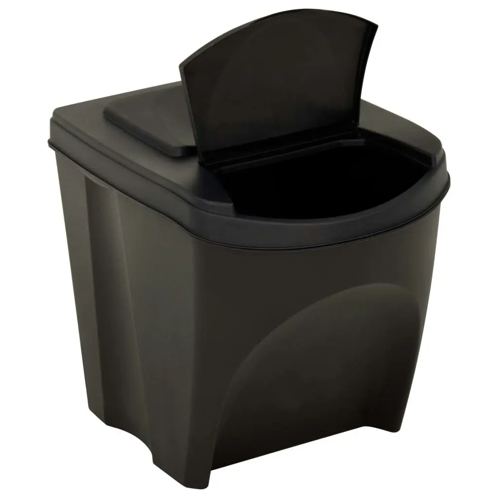 Stackable Garbage Bin Boxes 3 pcs Anthracite 75 L Polypropylene 316184