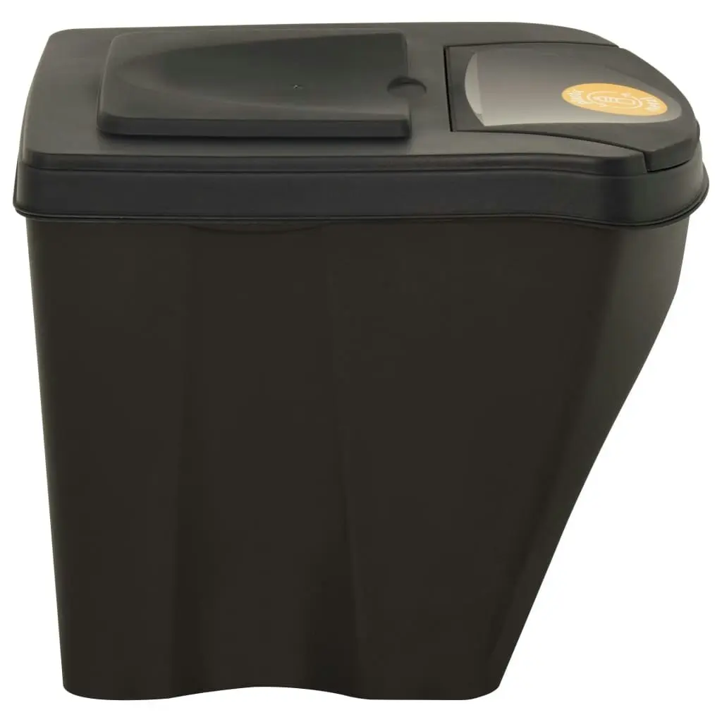 Stackable Garbage Bin Boxes 3 pcs Anthracite 75 L Polypropylene 316184