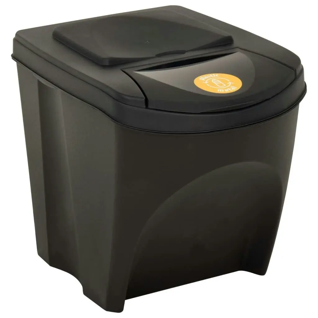 Stackable Garbage Bin Boxes 3 pcs Anthracite 75 L Polypropylene 316184