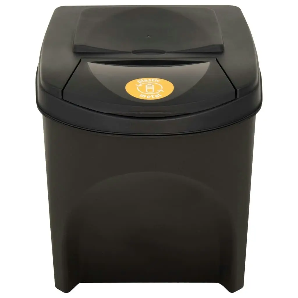 Stackable Garbage Bin Boxes 3 pcs Anthracite 75 L Polypropylene 316184