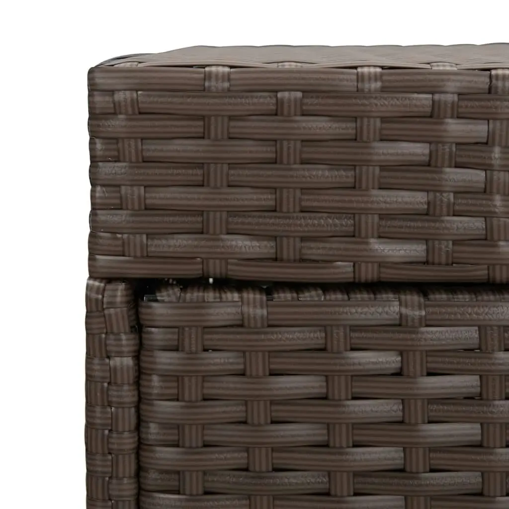 Trash Bin Brown 40x40x80 cm Poly Rattan 319411