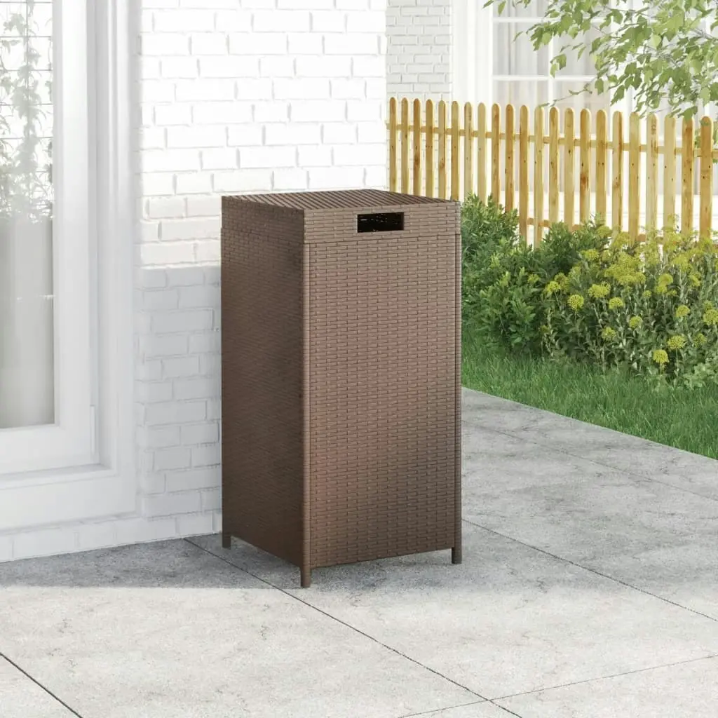 Trash Bin Brown 40x40x80 cm Poly Rattan 319411