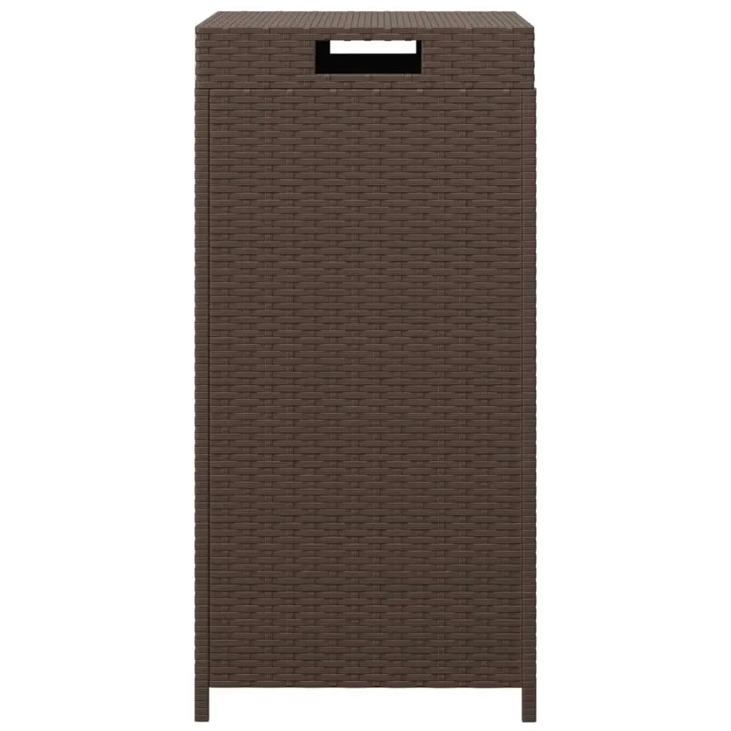 Trash Bin Brown 40x40x80 cm Poly Rattan 319411