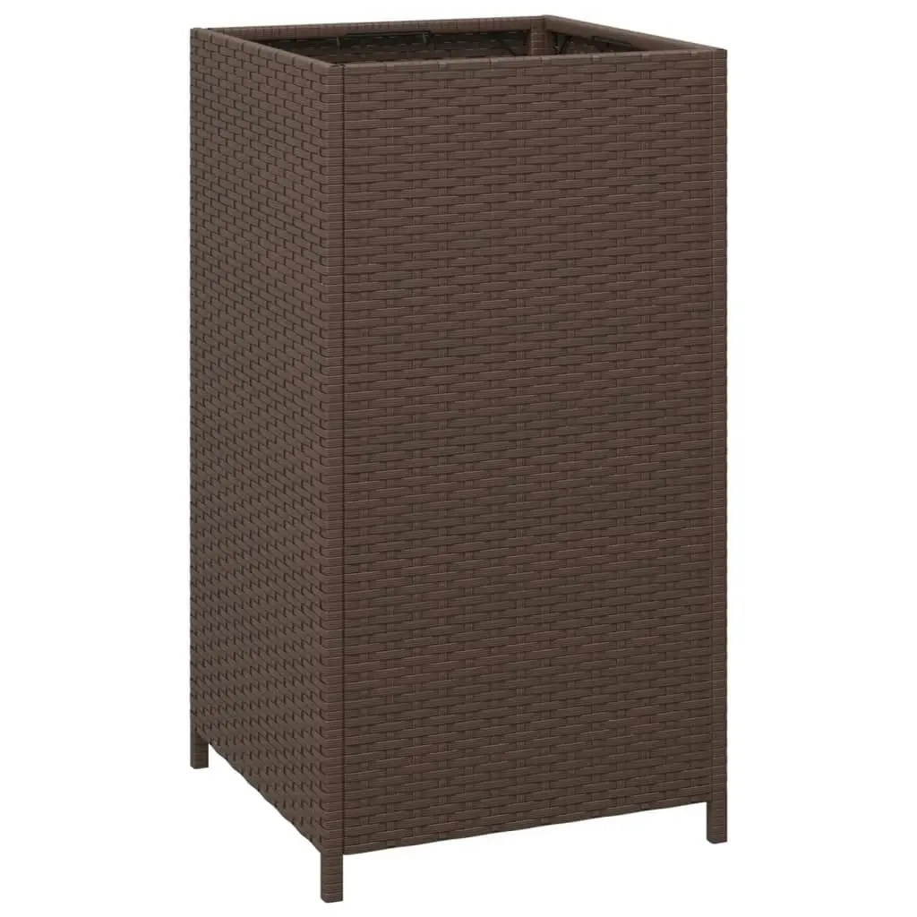 Trash Bin Brown 40x40x80 cm Poly Rattan 319411