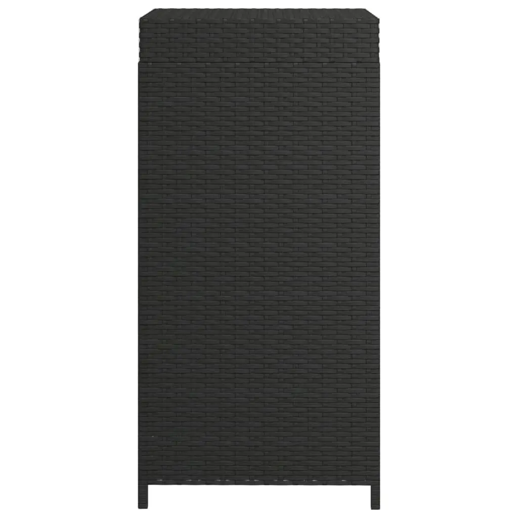 Trash Bin Black 40x40x80 cm Poly Rattan 319410