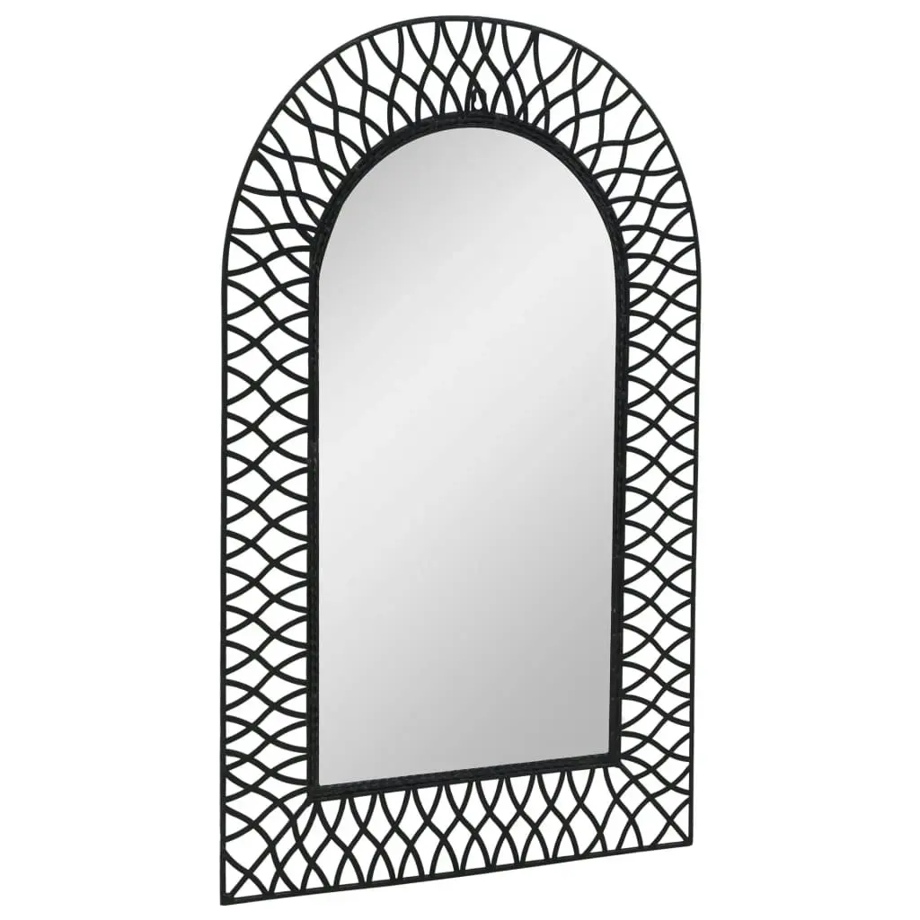 Wall Mirror Arched 50x80 cm Black 245919