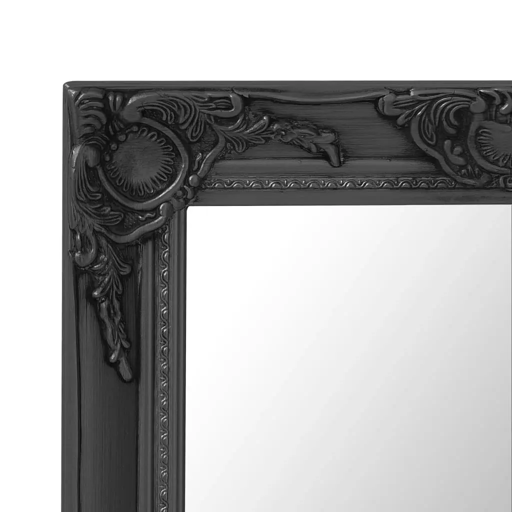 Wall Mirror Baroque Style 50x60 cm Black 320319