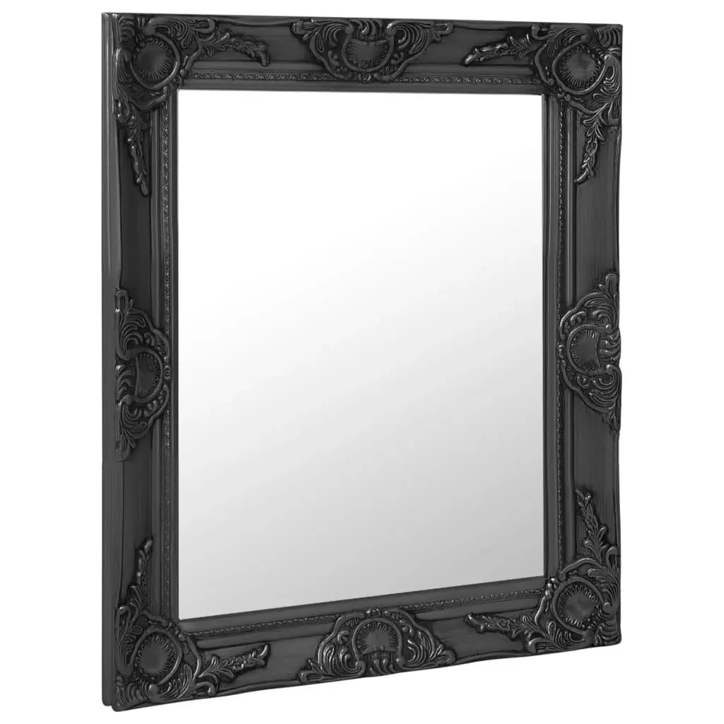 Wall Mirror Baroque Style 50x60 cm Black 320319