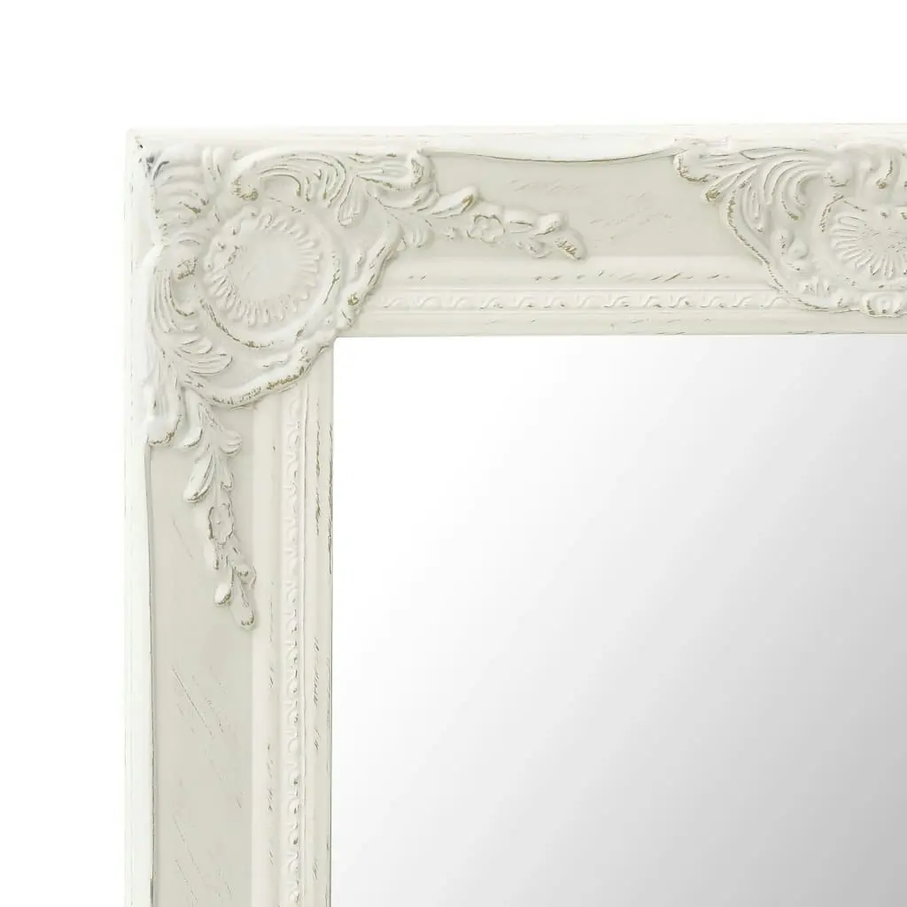 Wall Mirror Baroque Style 60x40 cm White 320328