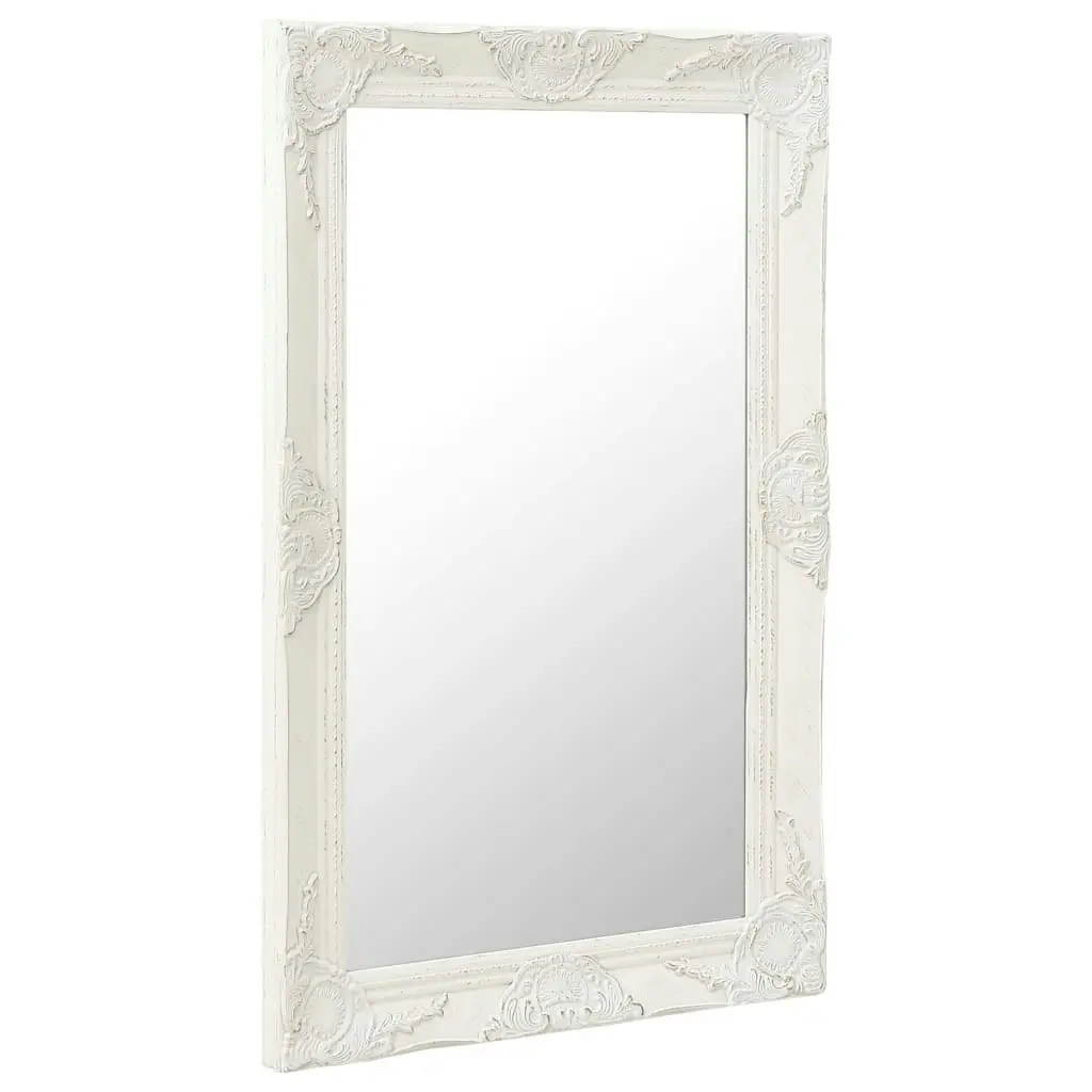 Wall Mirror Baroque Style 50x80 cm White 320320