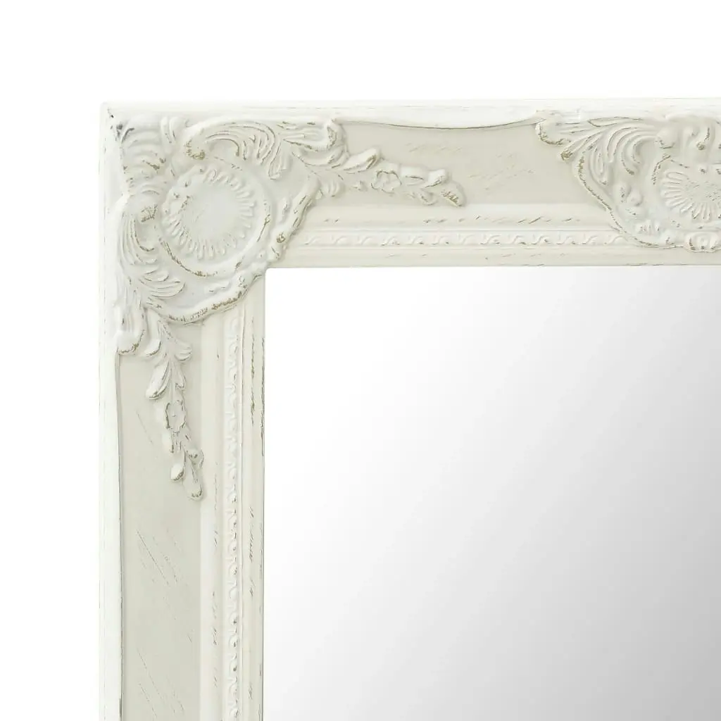 Wall Mirror Baroque Style 50x80 cm White 320320