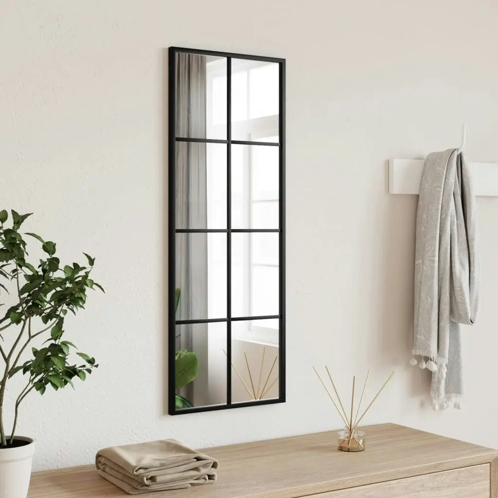 Wall Mirror Black 30x80 cm Rectangle Iron 358642