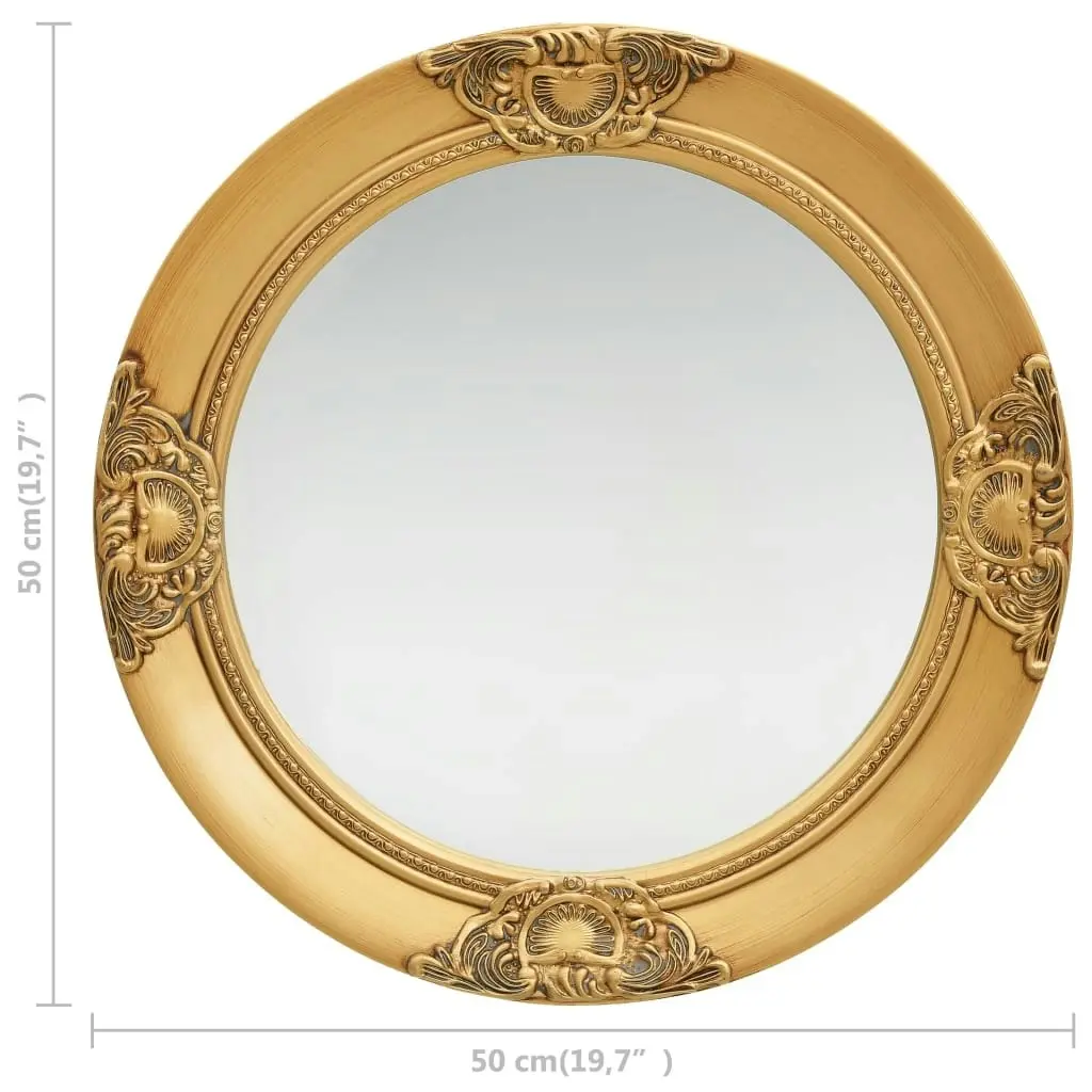 Wall Mirror Baroque Style 50 cm Gold 320345